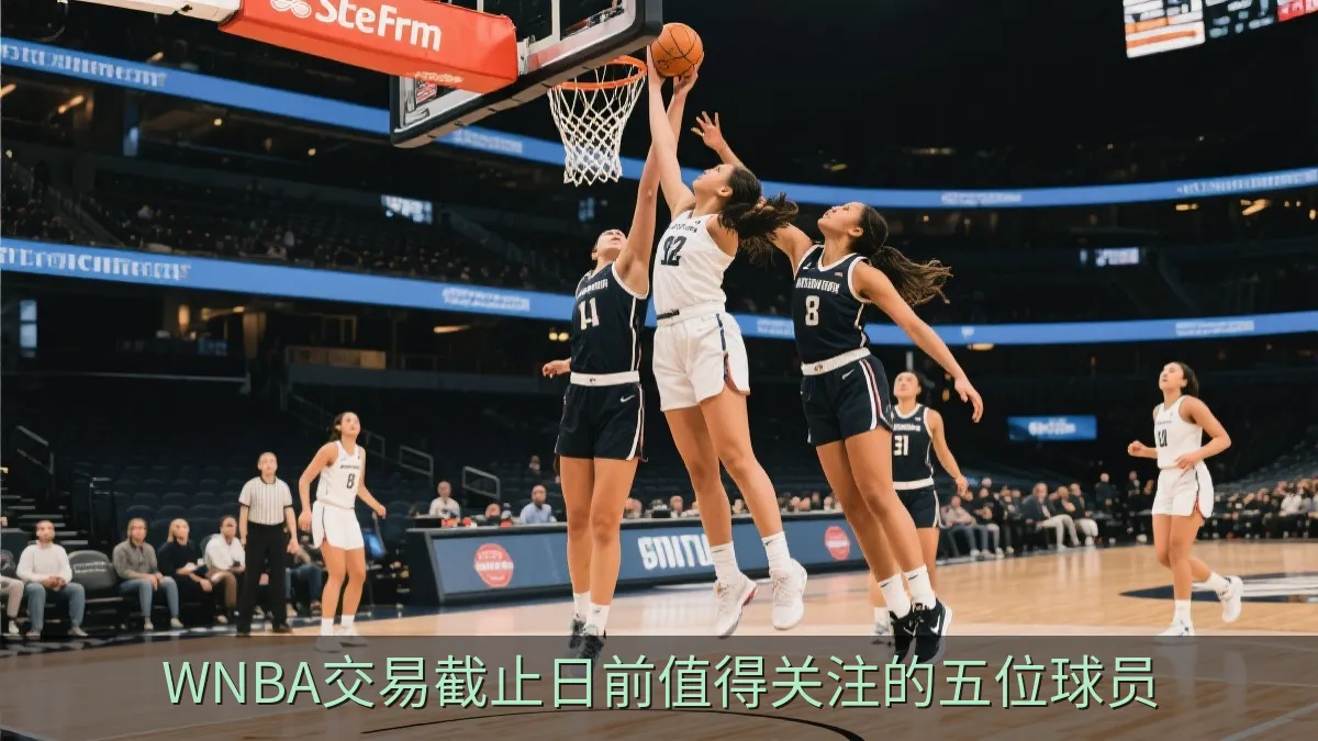 女子篮球比赛中球员争抢篮板的场景